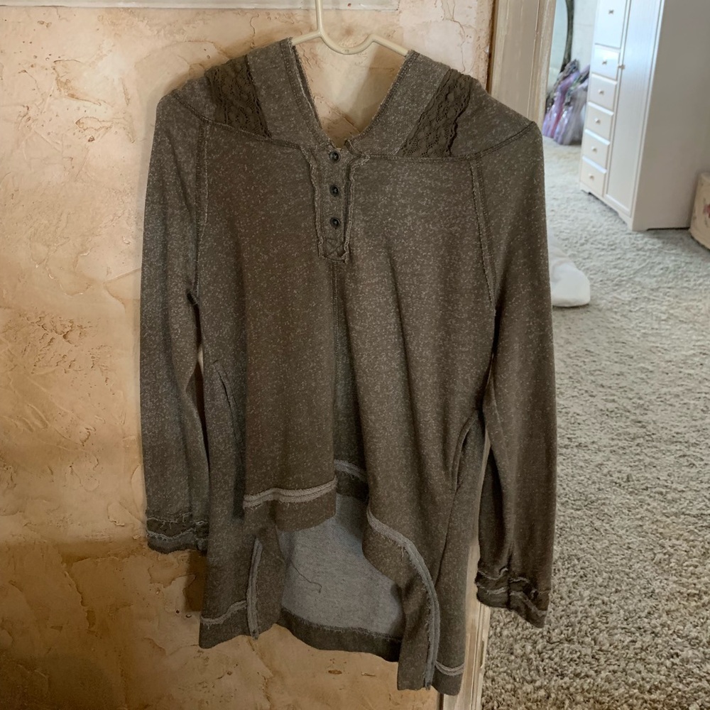 Button Up Long Green/Brown Sweater